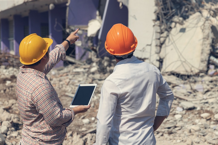 Emergency managers survey building damage