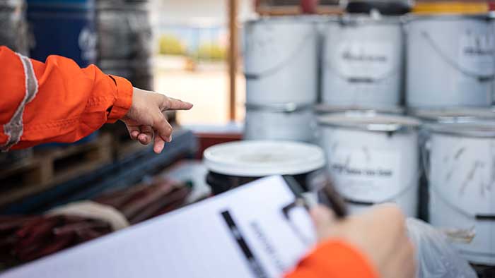 Safety audit at the chemical storage area